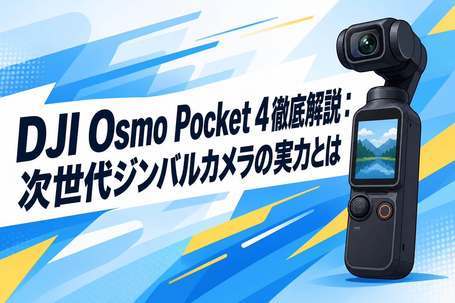 DJI Osmo Pocket 4徹底解説：次世代ジンバルカメラの実力とは