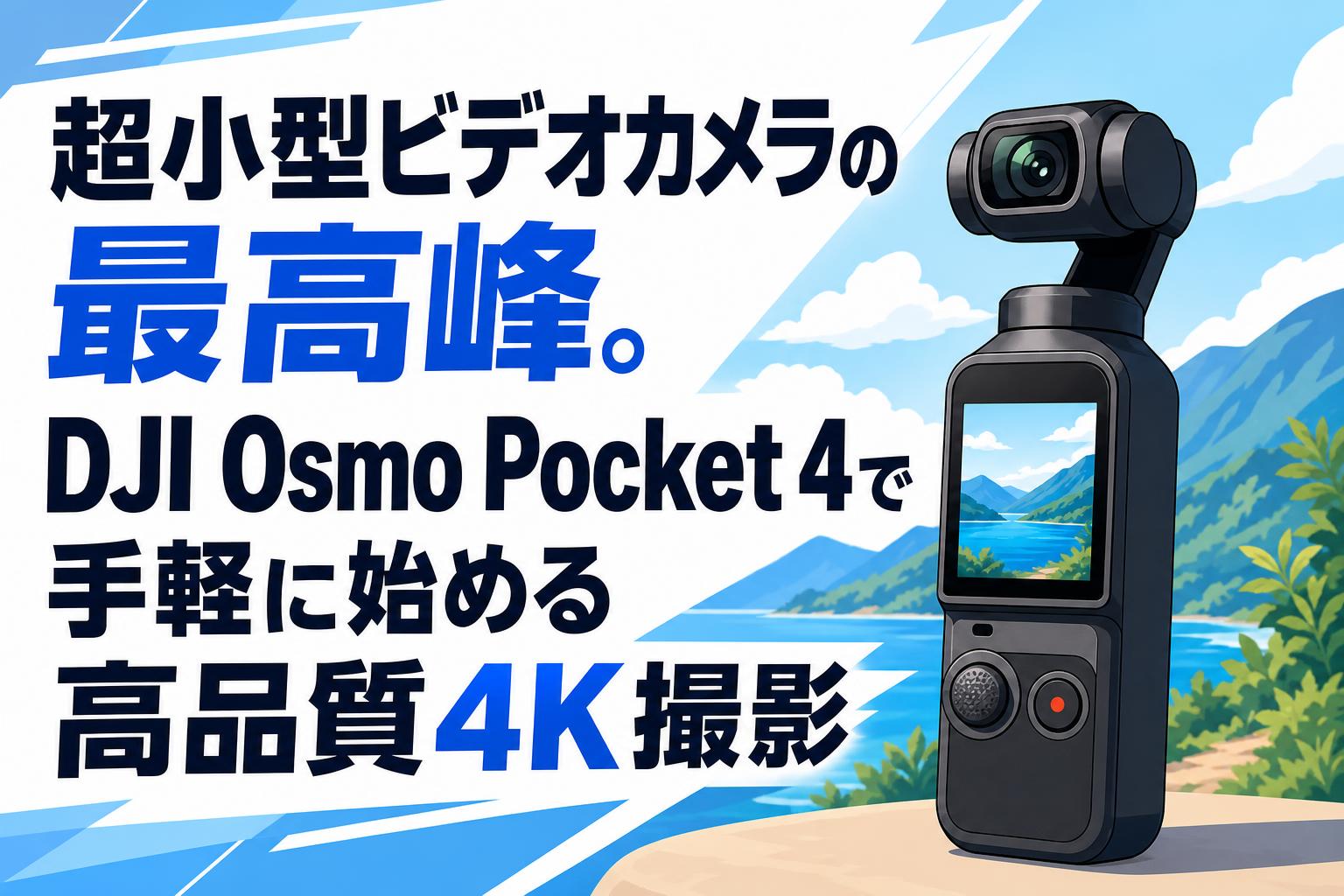 超小型ビデオカメラの最高峰。DJI Osmo Pocket 4で手軽に始める高品質4K撮影