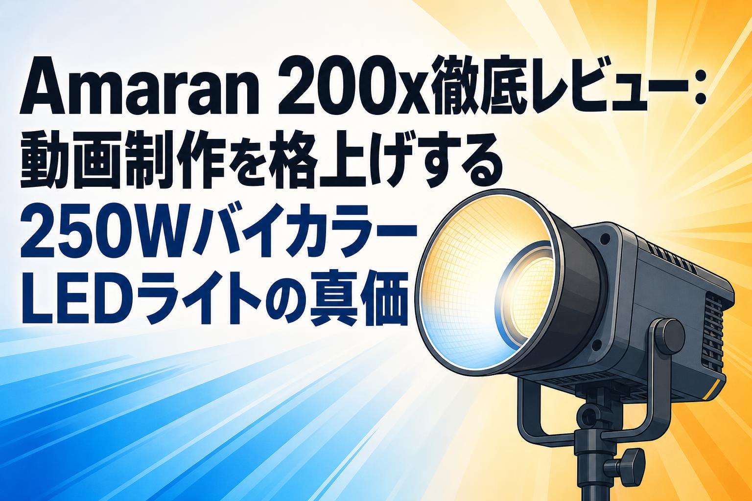 Amaran 200x徹底レビュー：動画制作を格上げする250WバイカラーLEDライトの真価