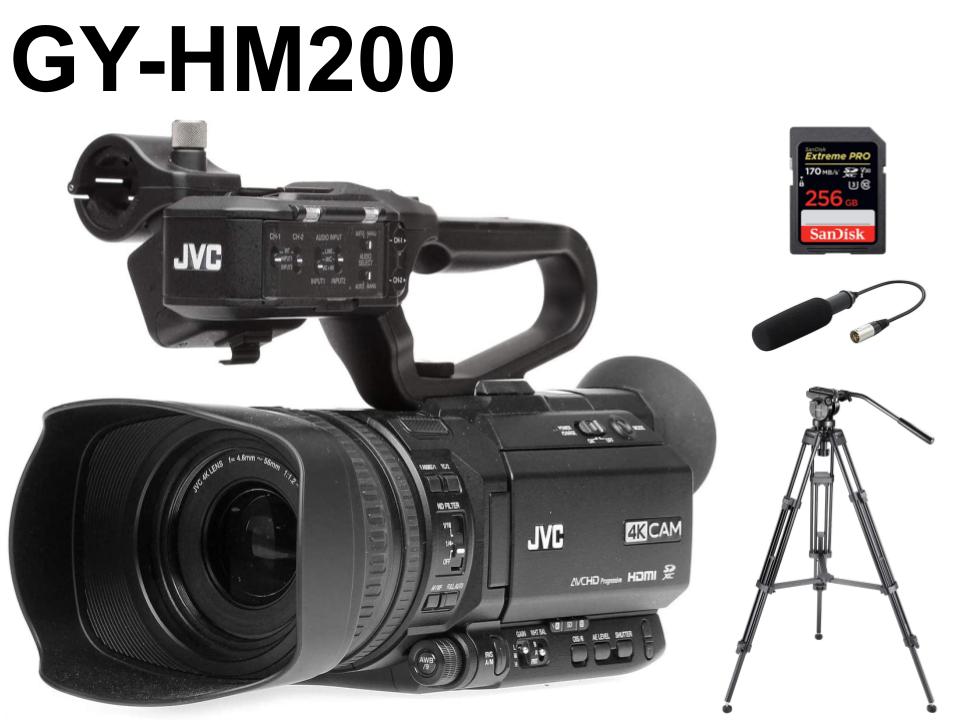 JVC  4K GY-HM200 / ガンマイク / 256GB SDXCカード / 三脚セット