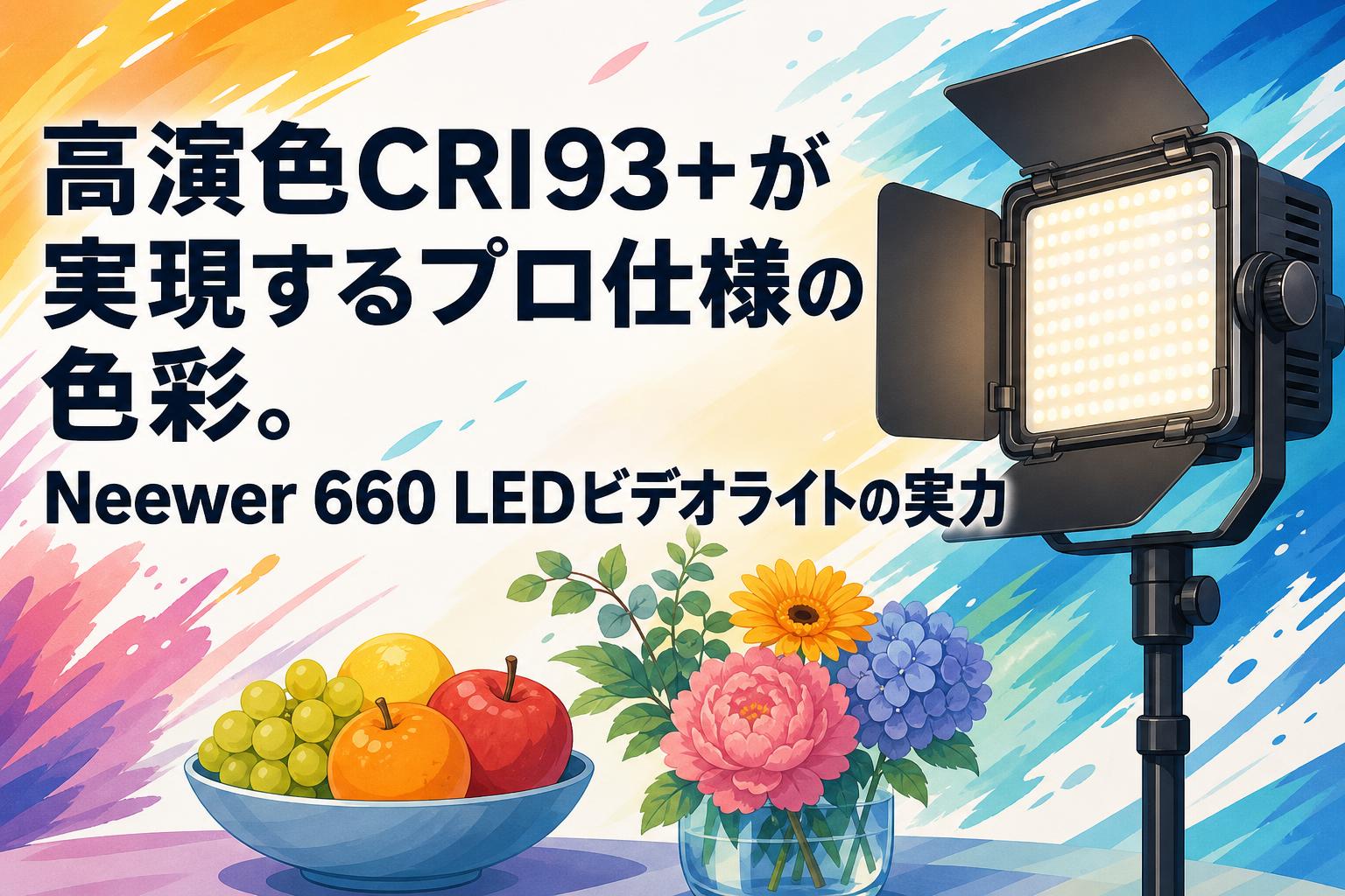 高演色CRI93+が実現するプロ仕様の色彩。Neewer 660 LEDビデオライトの実力