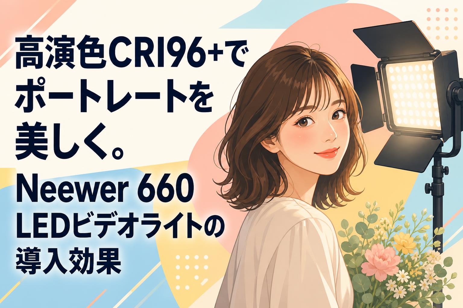 高演色CRI96+でポートレートを美しく。Neewer 660 LEDビデオライトの導入効果