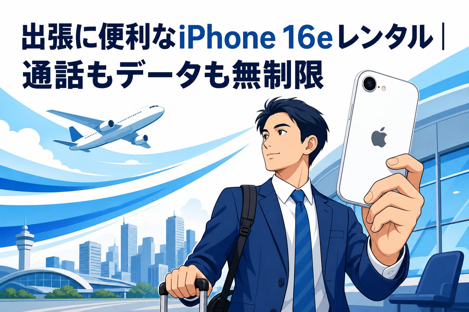 出張に便利なiPhone 16eレンタル｜通話もデータも無制限