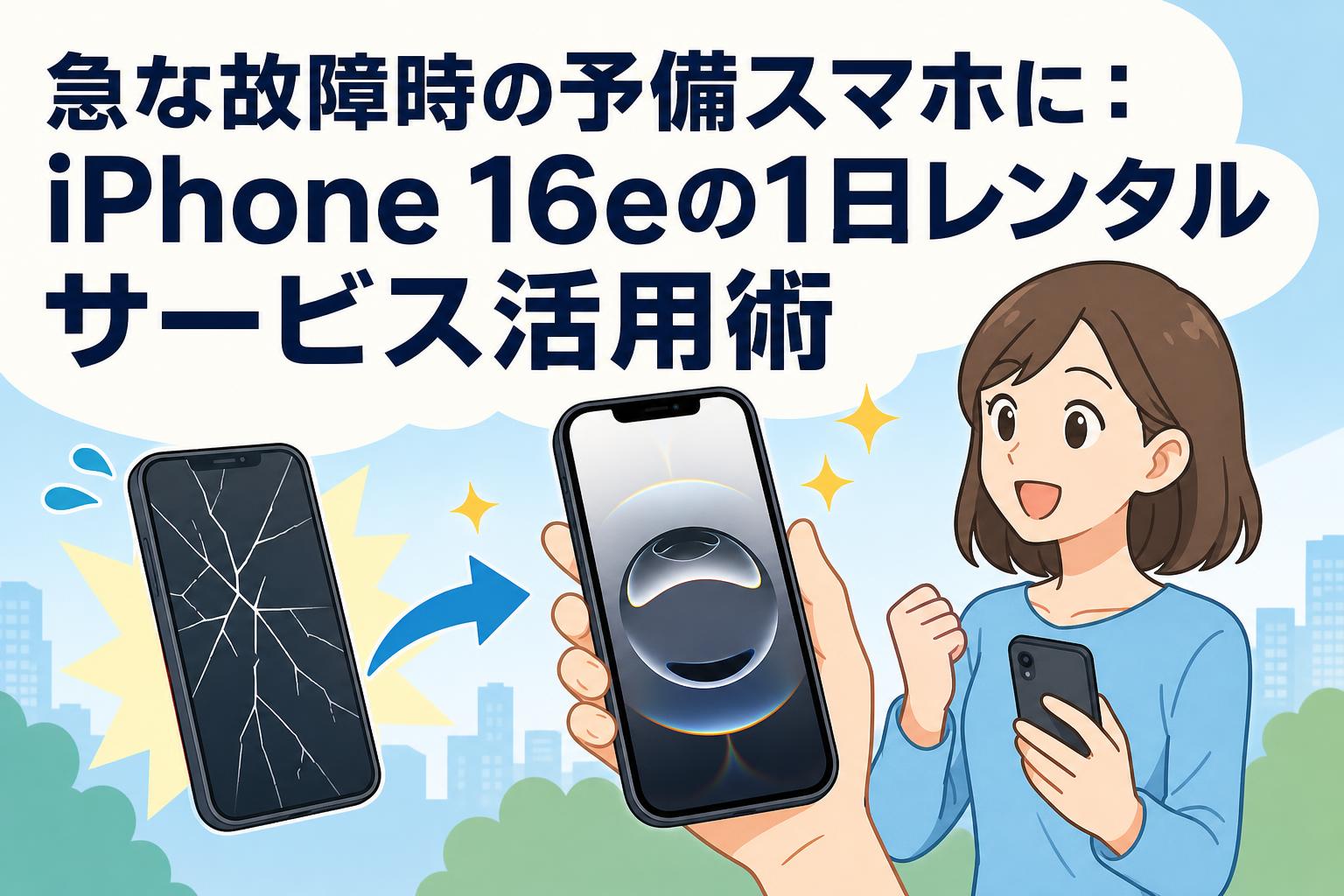 急な故障時の予備スマホに：iPhone 16eの1日レンタルサービス活用術