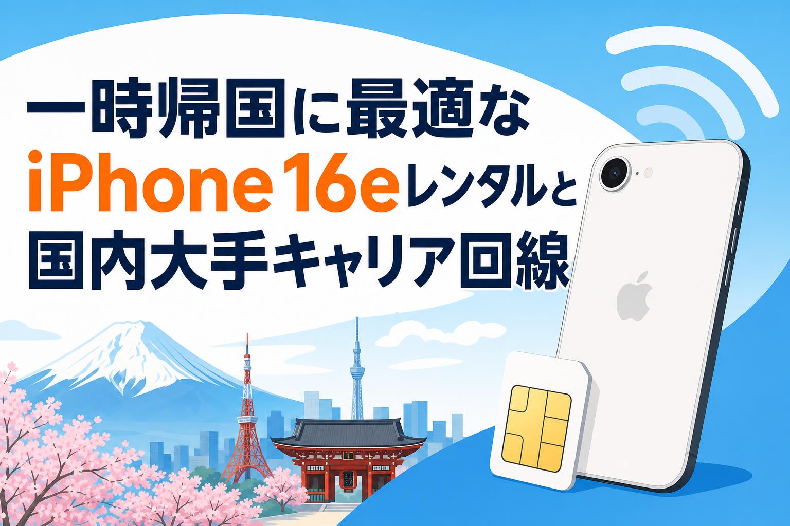 一時帰国に最適なiPhone 16eレンタルと国内大手キャリア回線