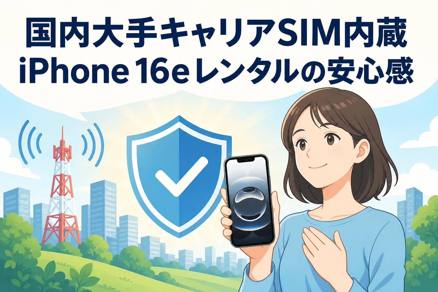 国内大手キャリアSIM内蔵iPhone 16eレンタルの安心感