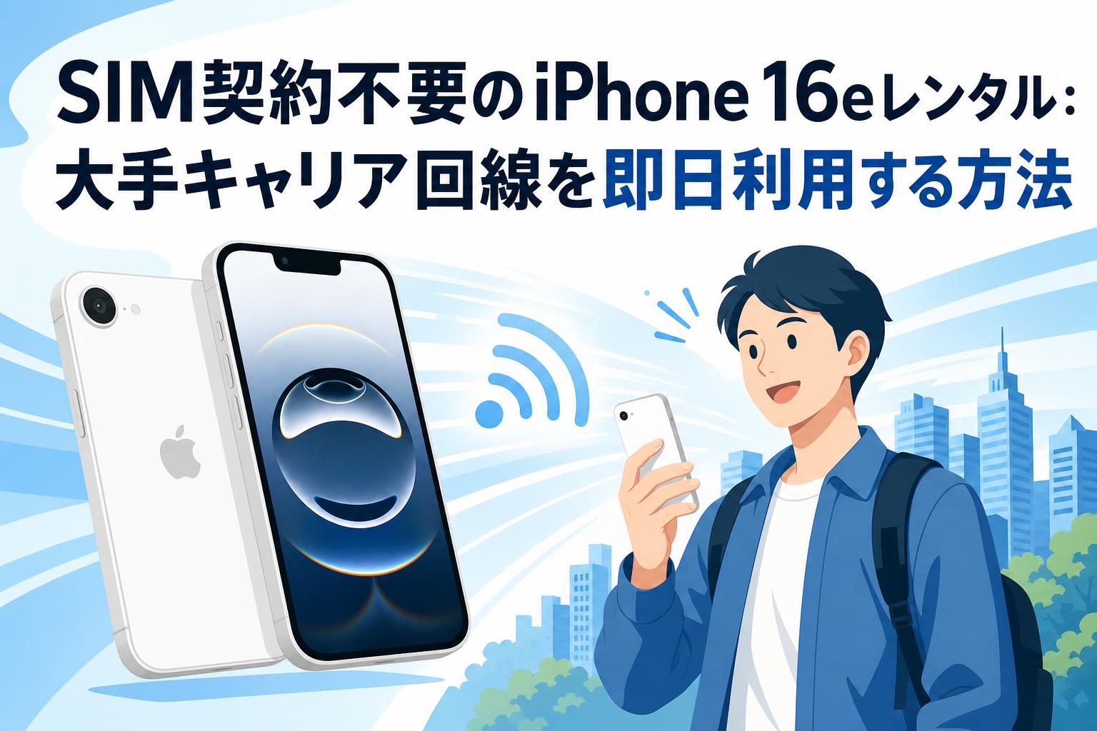SIM契約不要のiPhone 16eレンタル：大手キャリア回線を即日利用する方法