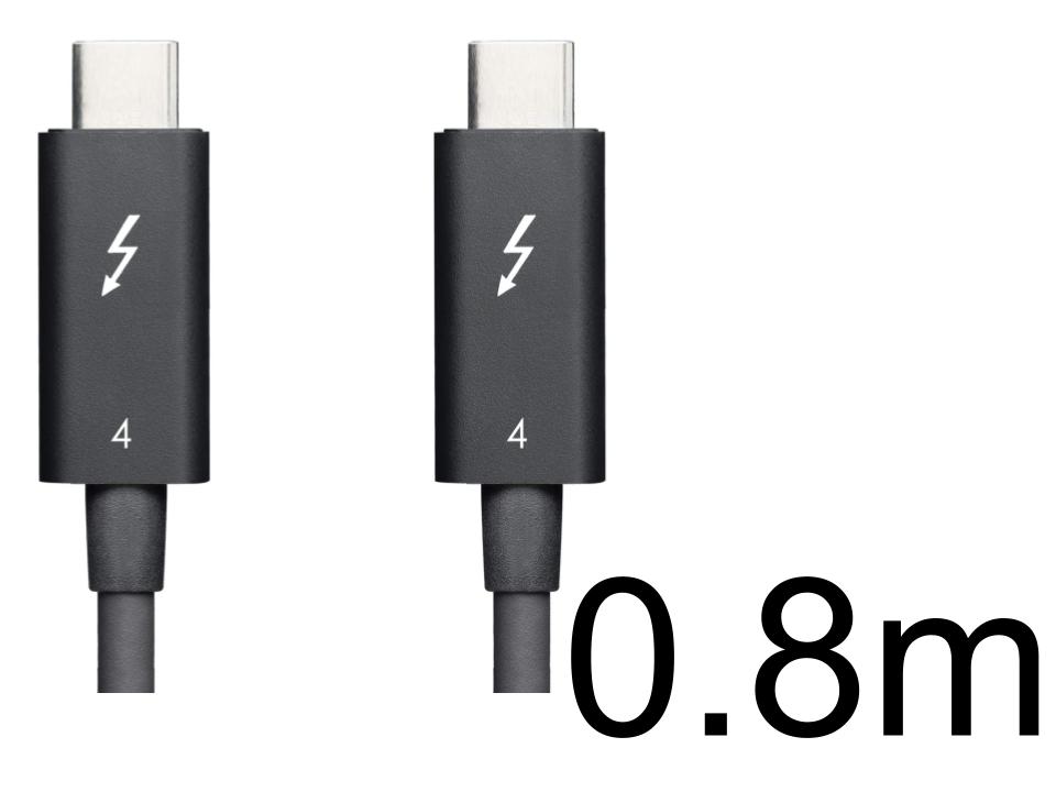 Thunderbolt 4 USB4.0 ケーブル 40Gbps 100W充電 0.8m | パンダ