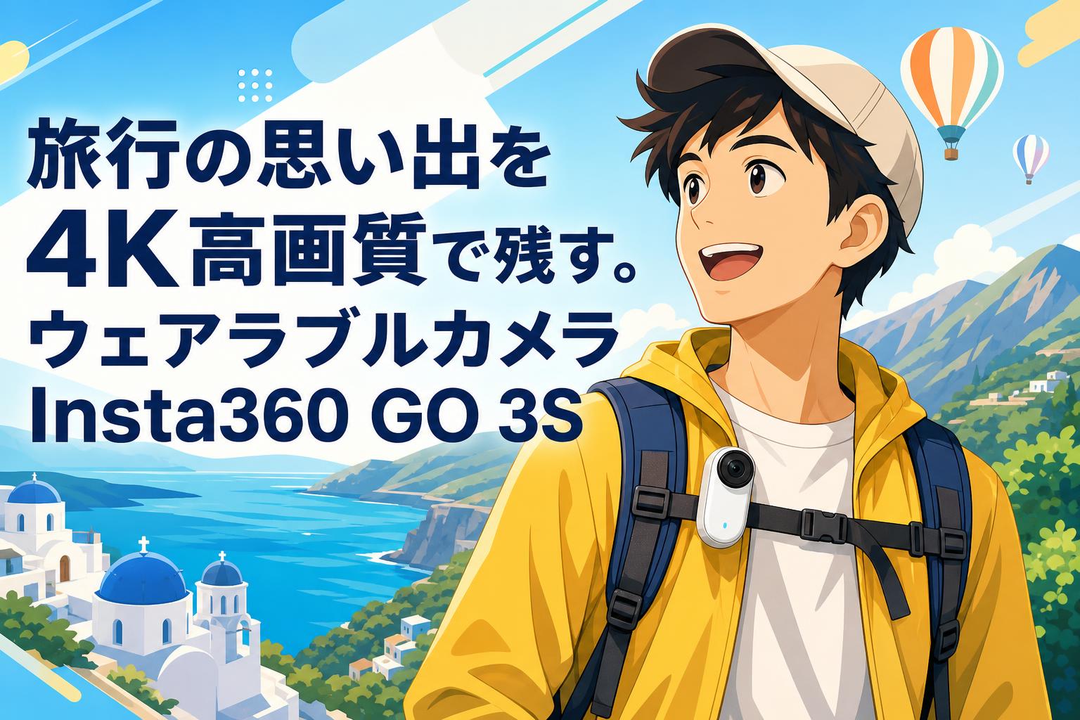 旅行の思い出を4K高画質で残す。ウェアラブルカメラInsta360 GO 3S