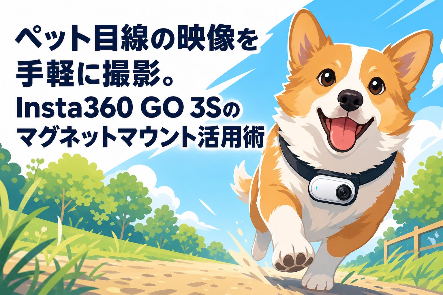 ペット目線の映像を手軽に撮影。Insta360 GO 3Sのマグネットマウント活用術