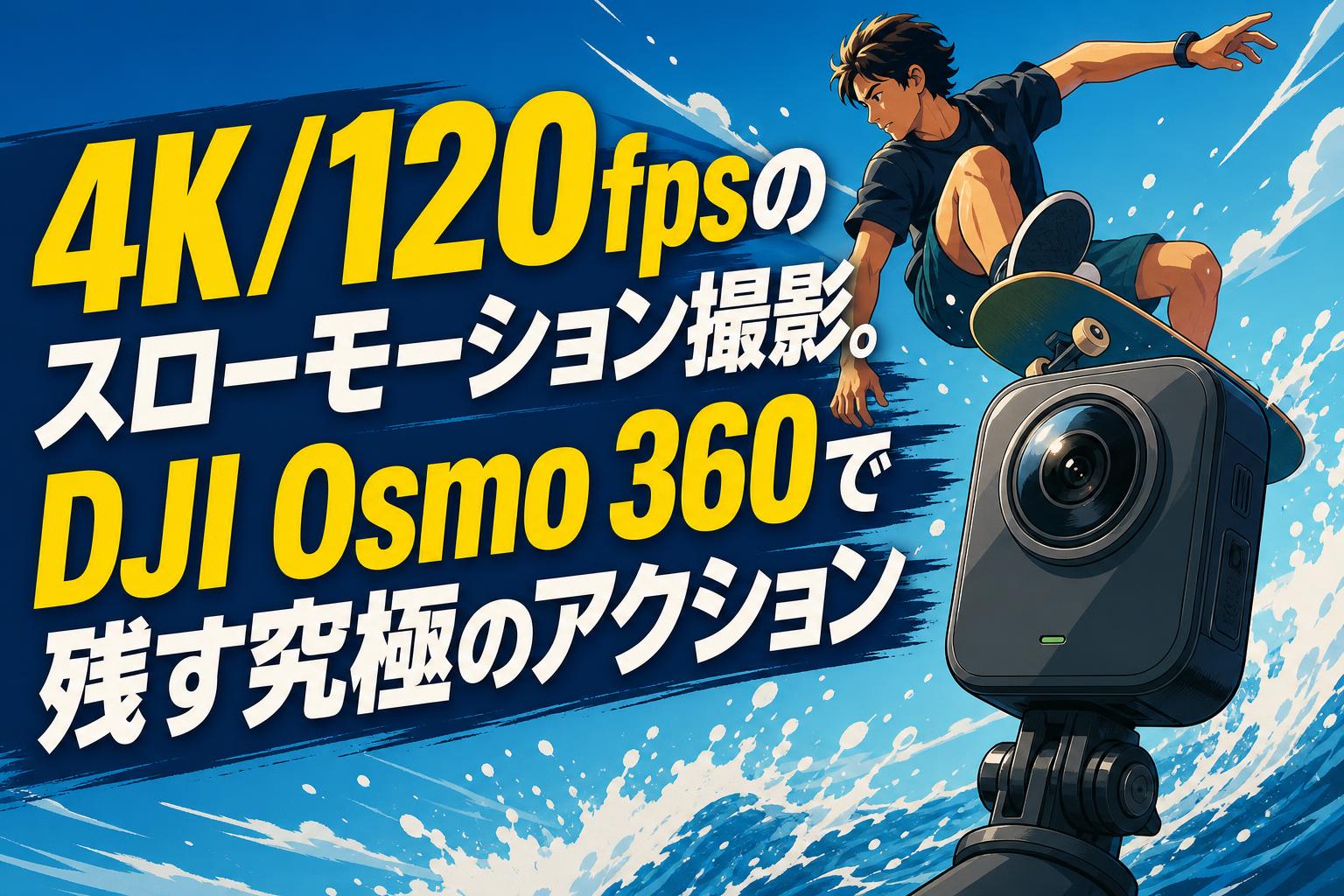 4K/120fpsのスローモーション撮影。DJI Osmo 360で残す究極のアクション