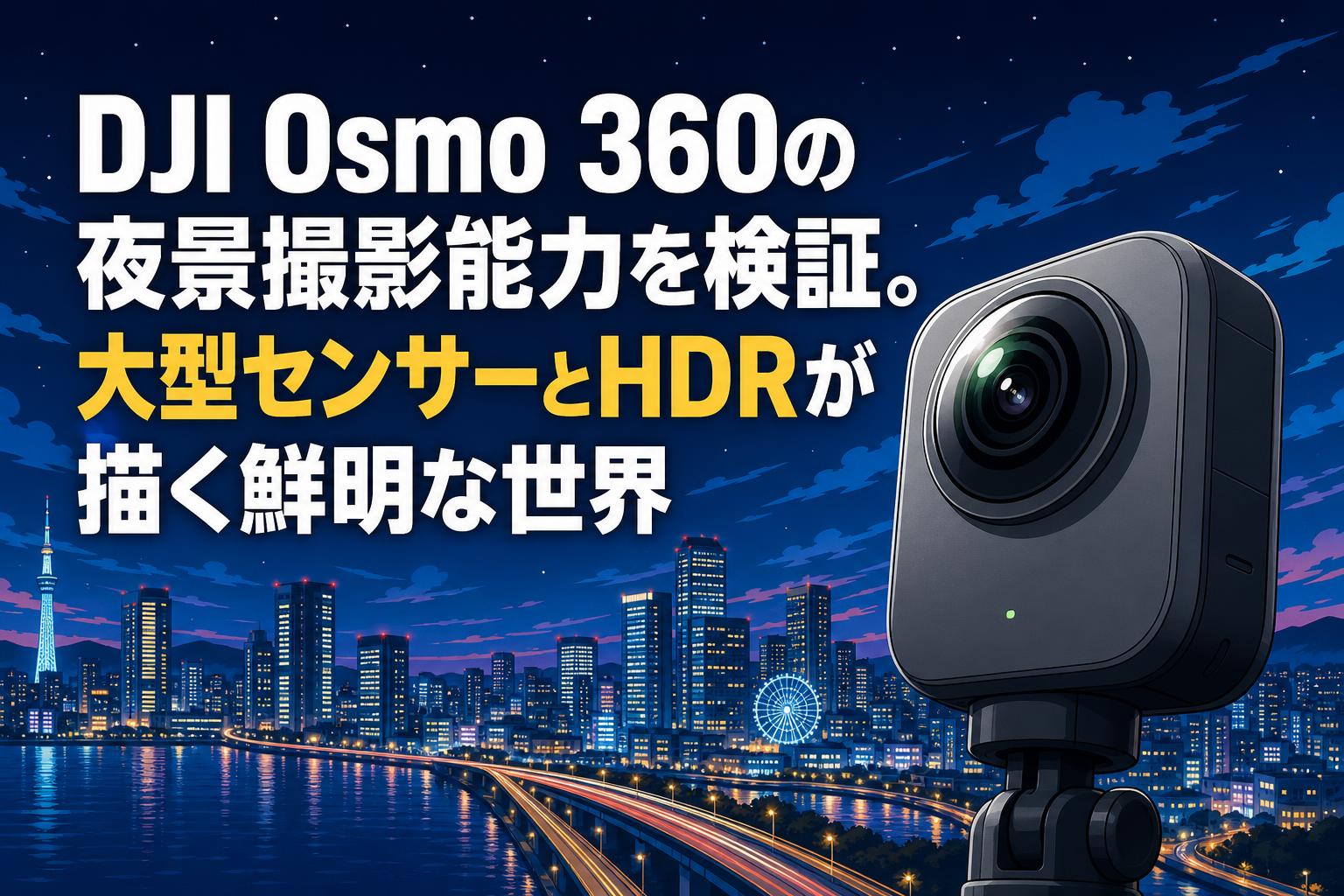 DJI Osmo 360の夜景撮影能力を検証。大型センサーとHDRが描く鮮明な世界
