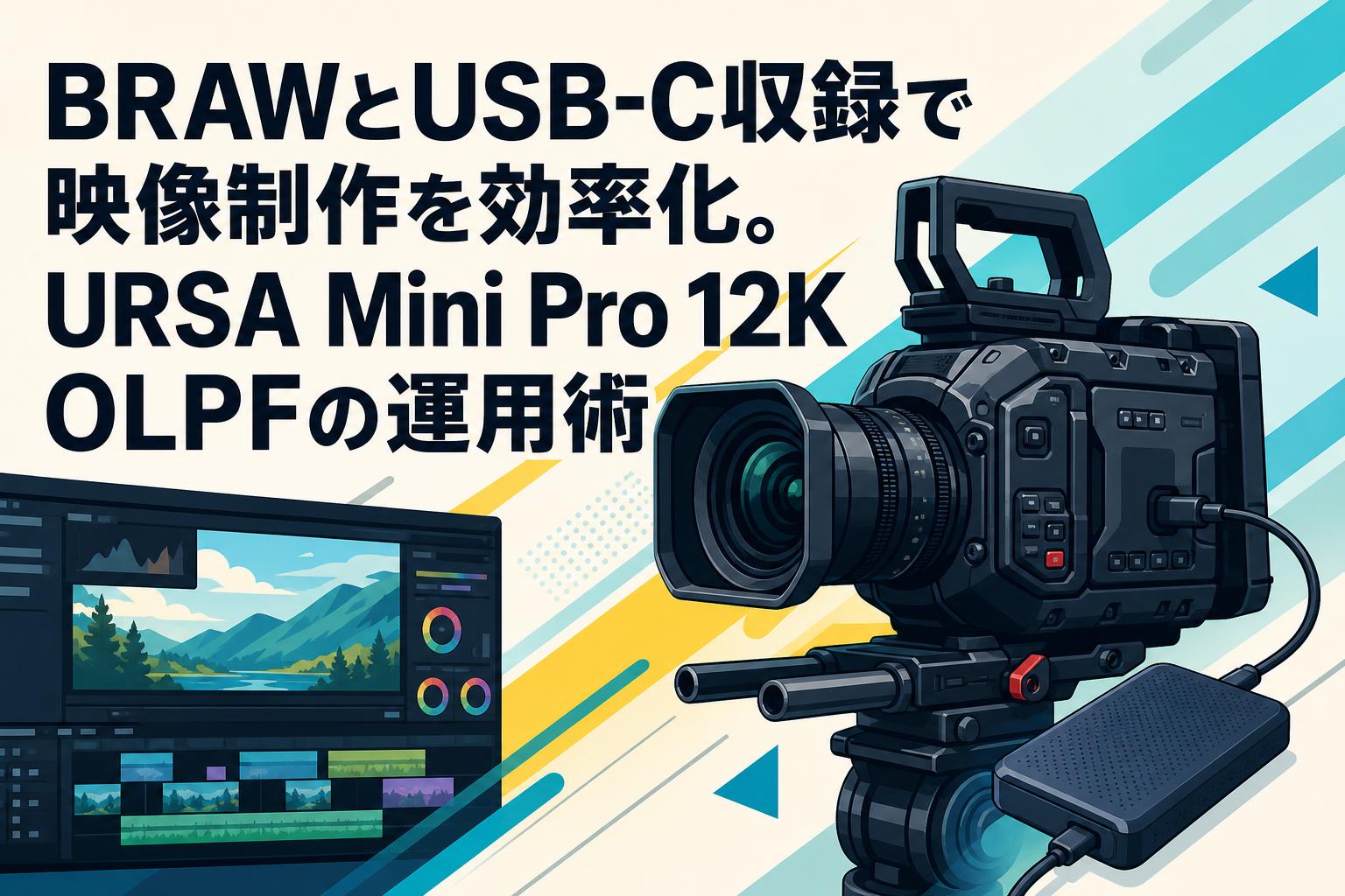 BRAWとUSB-C収録で映像制作を効率化。URSA Mini Pro 12K OLPFの運用術