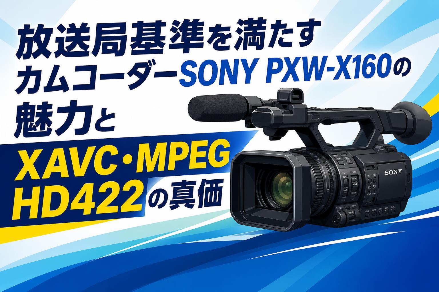 放送局基準を満たすカムコーダーSONY PXW-X160の魅力とXAVC・MPEG HD422の真価