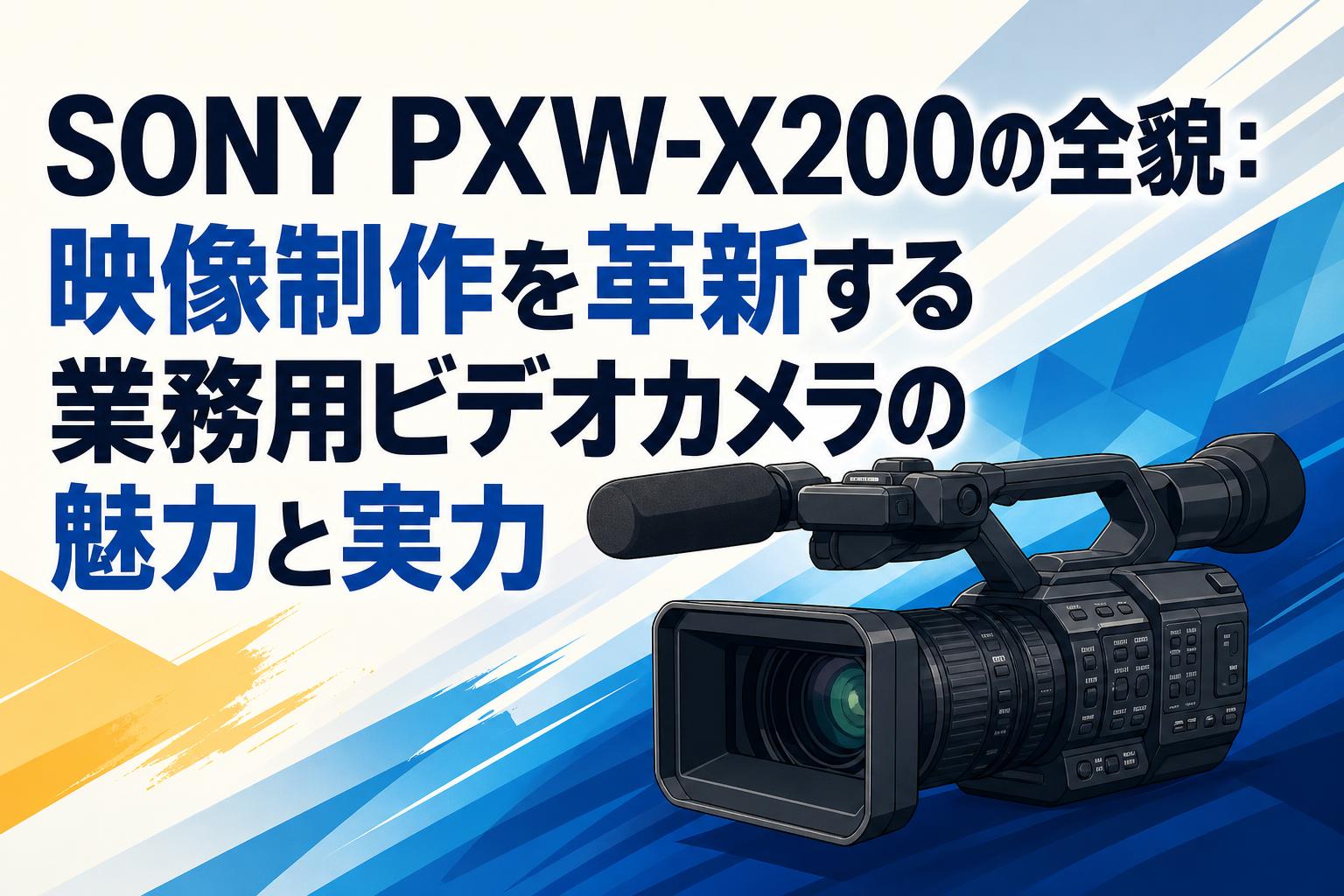 SONY PXW-X200の全貌：映像制作を革新する業務用ビデオカメラの魅力と実力