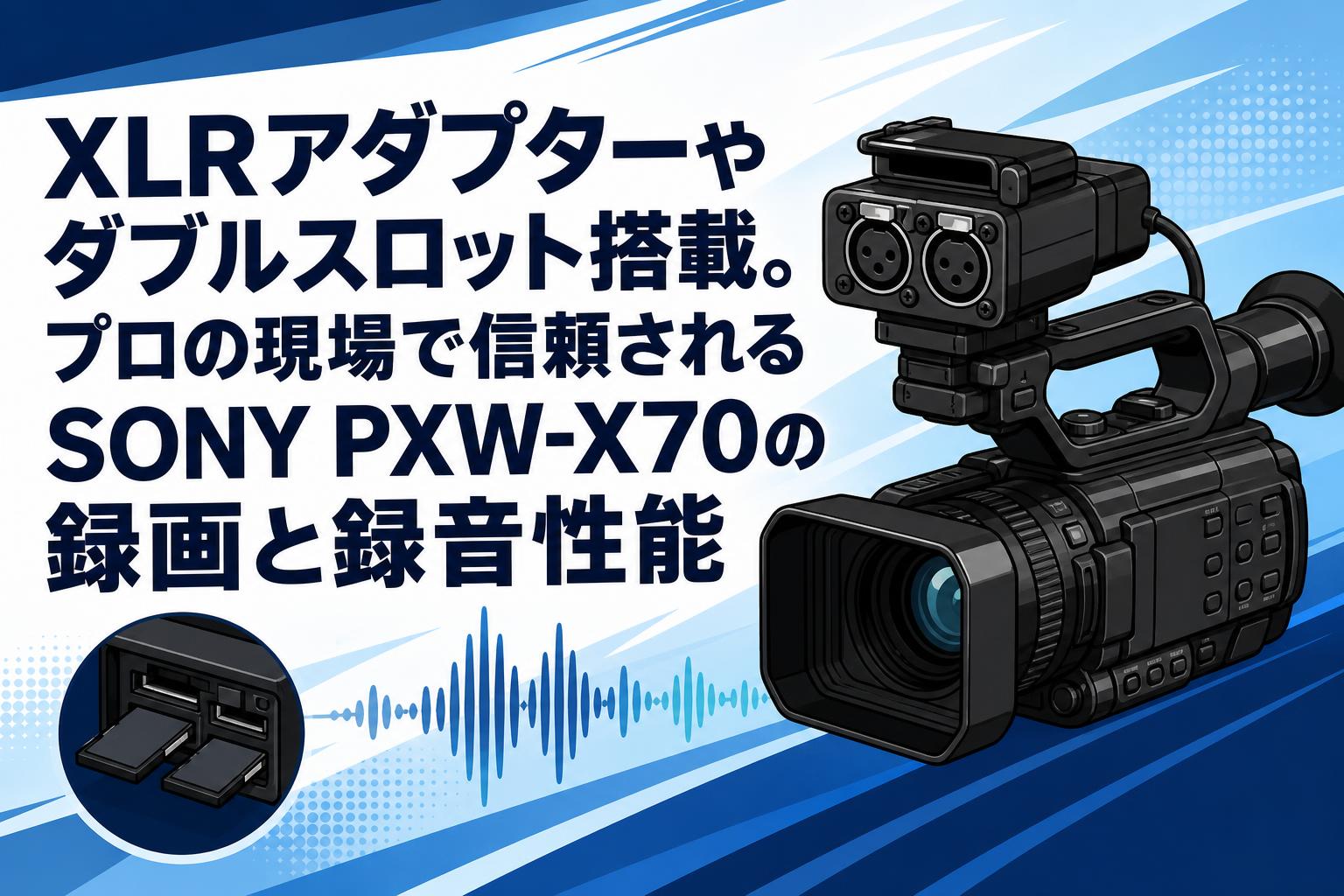 XLRアダプターやダブルスロット搭載。プロの現場で信頼されるSONY PXW-X70の録画と録音性能