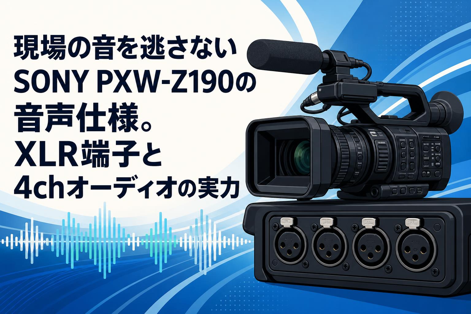 現場の音を逃さないSONY PXW-Z190の音声仕様。XLR端子と4chオーディオの実力