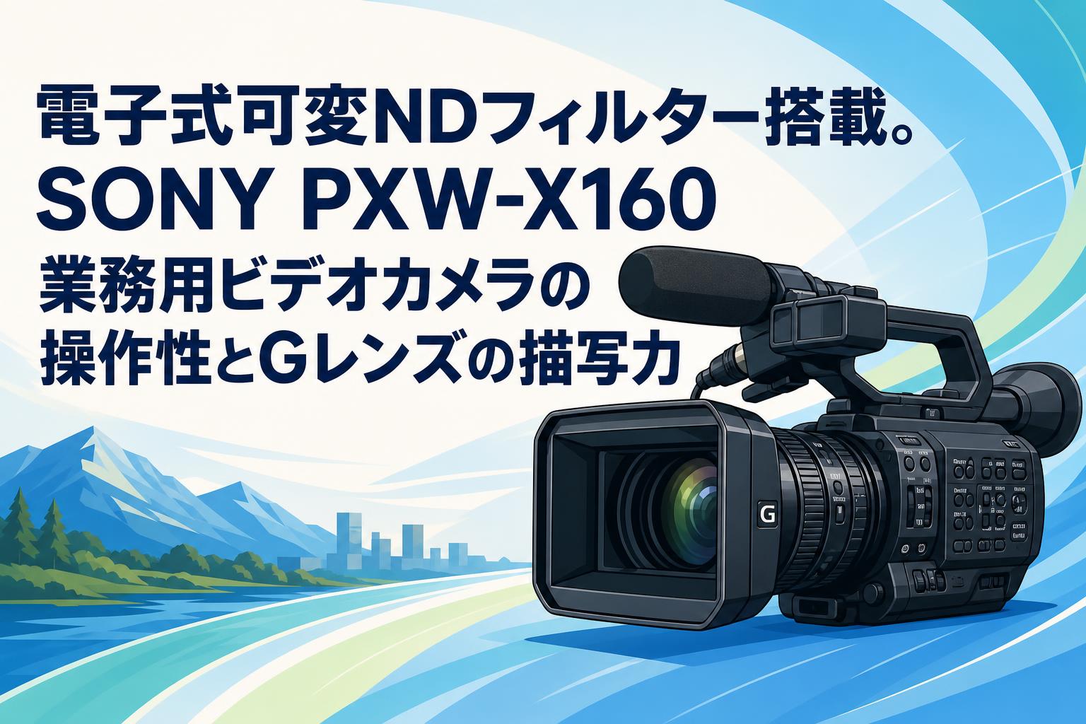 電子式可変NDフィルター搭載。SONY PXW-X160業務用ビデオカメラの操作性とGレンズの描写力