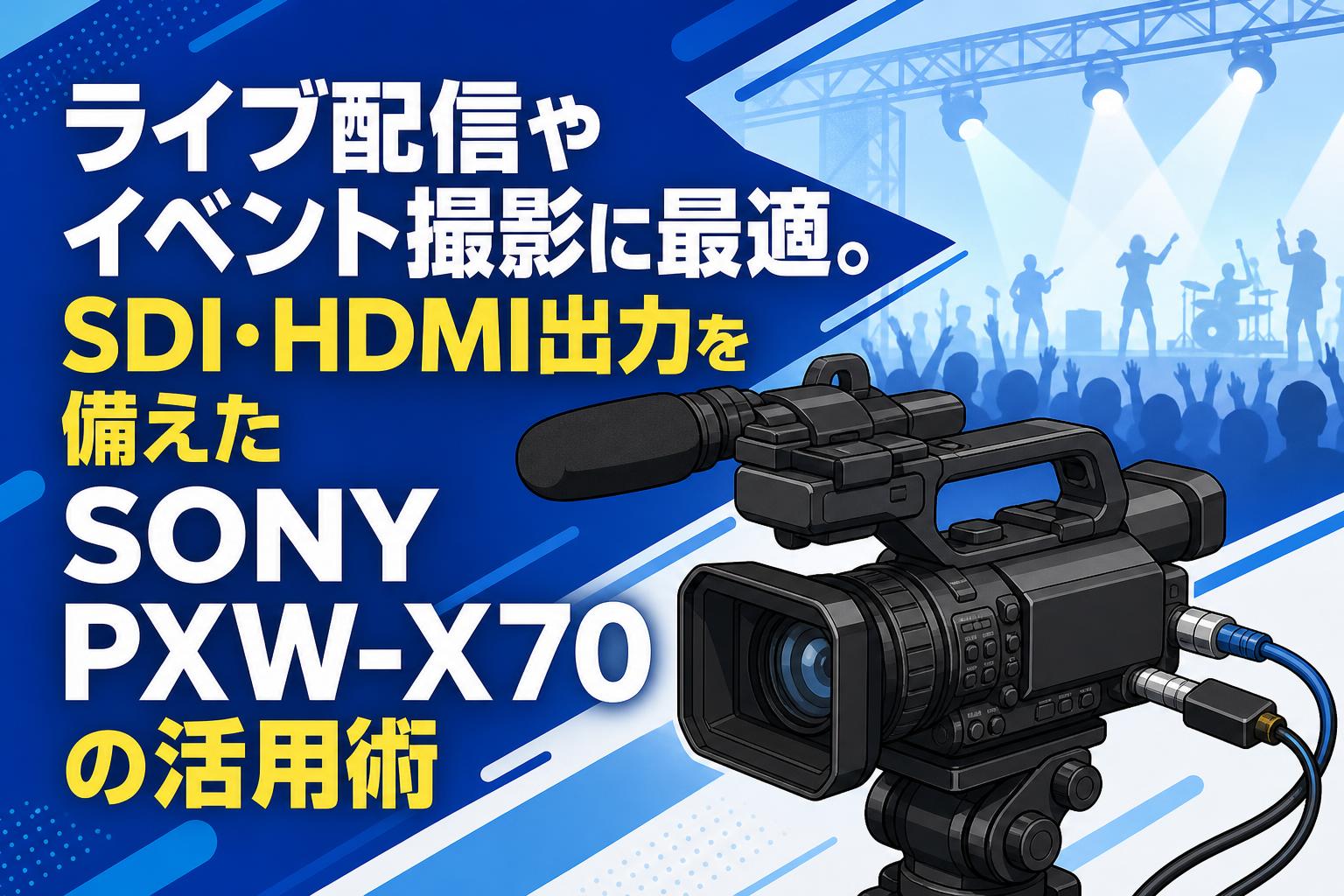 ライブ配信やイベント撮影に最適。SDI・HDMI出力を備えたSONY PXW-X70の活用術