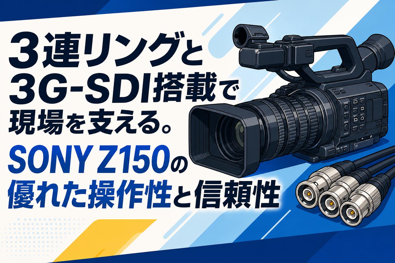 3連リングと3G-SDI搭載で現場を支える。SONY Z150の優れた操作性と信頼性