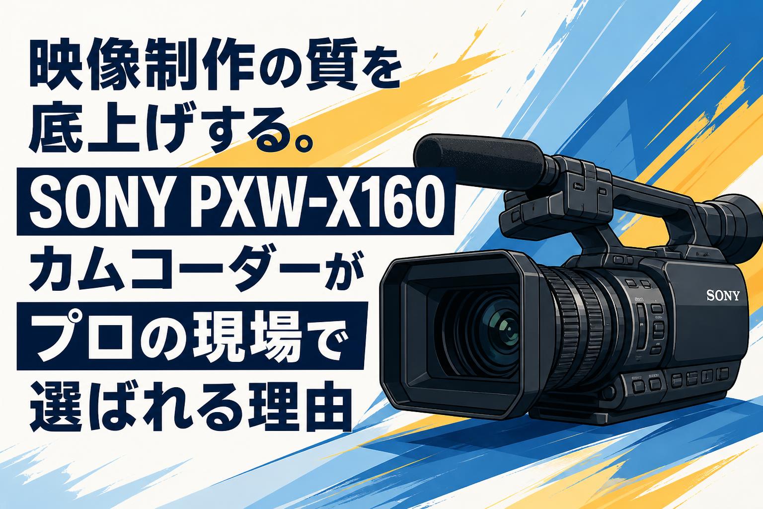 映像制作の質を底上げする。SONY PXW-X160カムコーダーがプロの現場で選ばれる理由