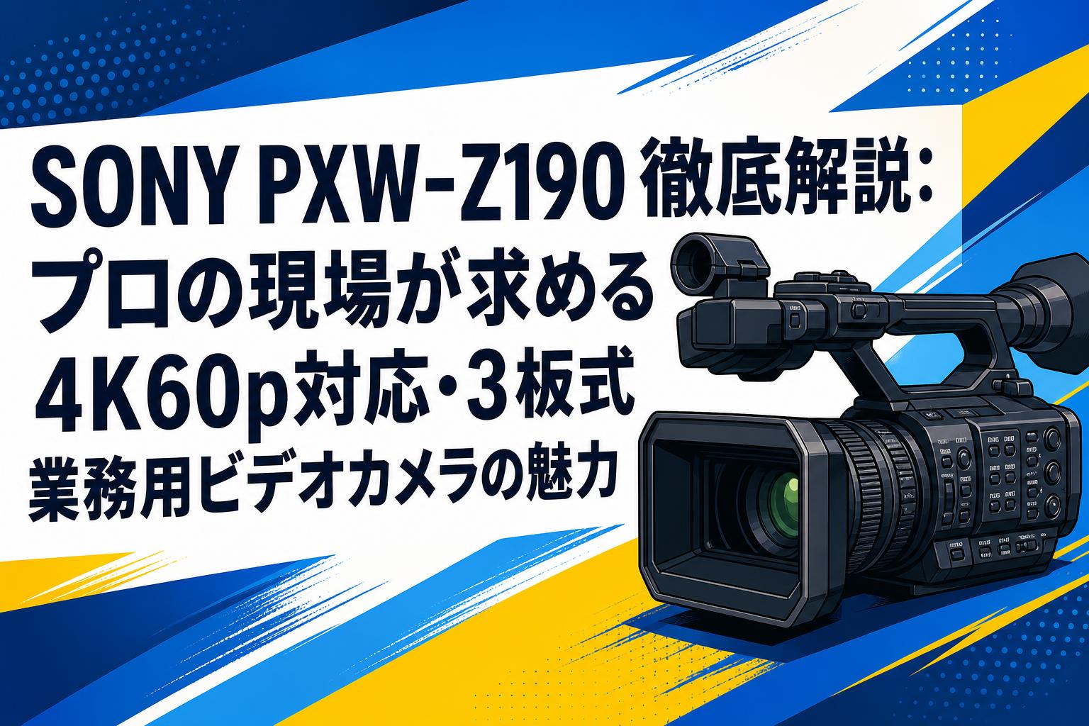 SONY PXW-Z190徹底解説：プロの現場が求める4K60p対応・3板式業務用ビデオカメラの魅力