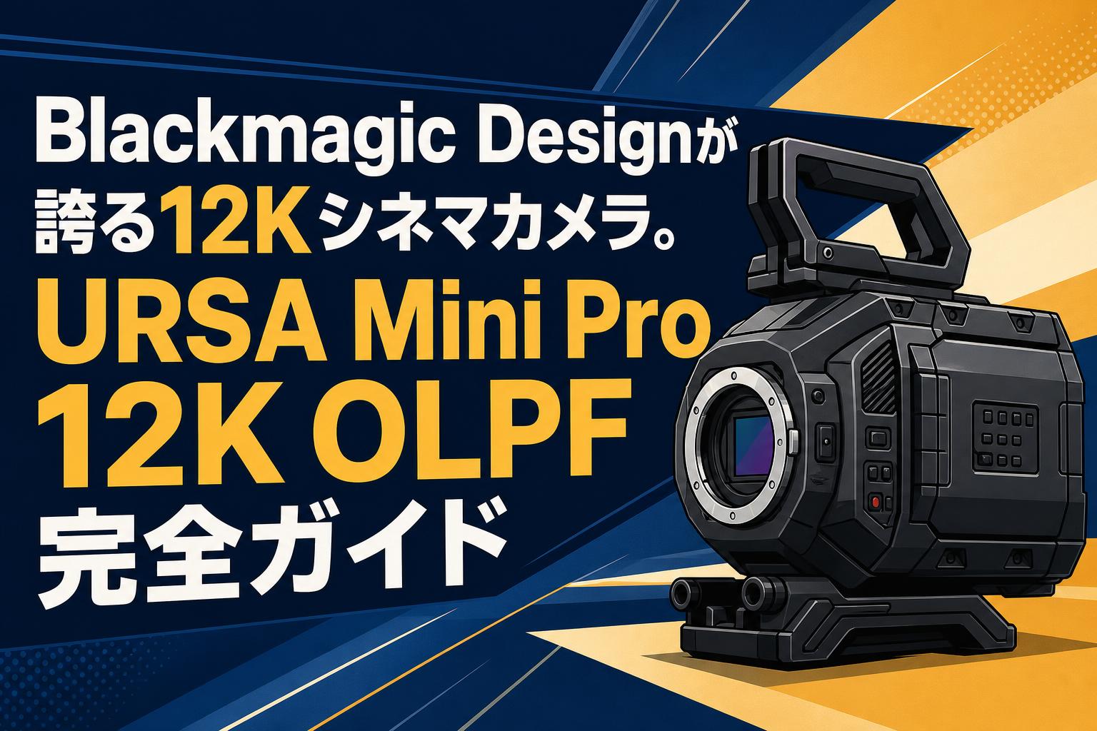 Blackmagic Designが誇る12Kシネマカメラ。URSA Mini Pro 12K OLPF完全ガイド
