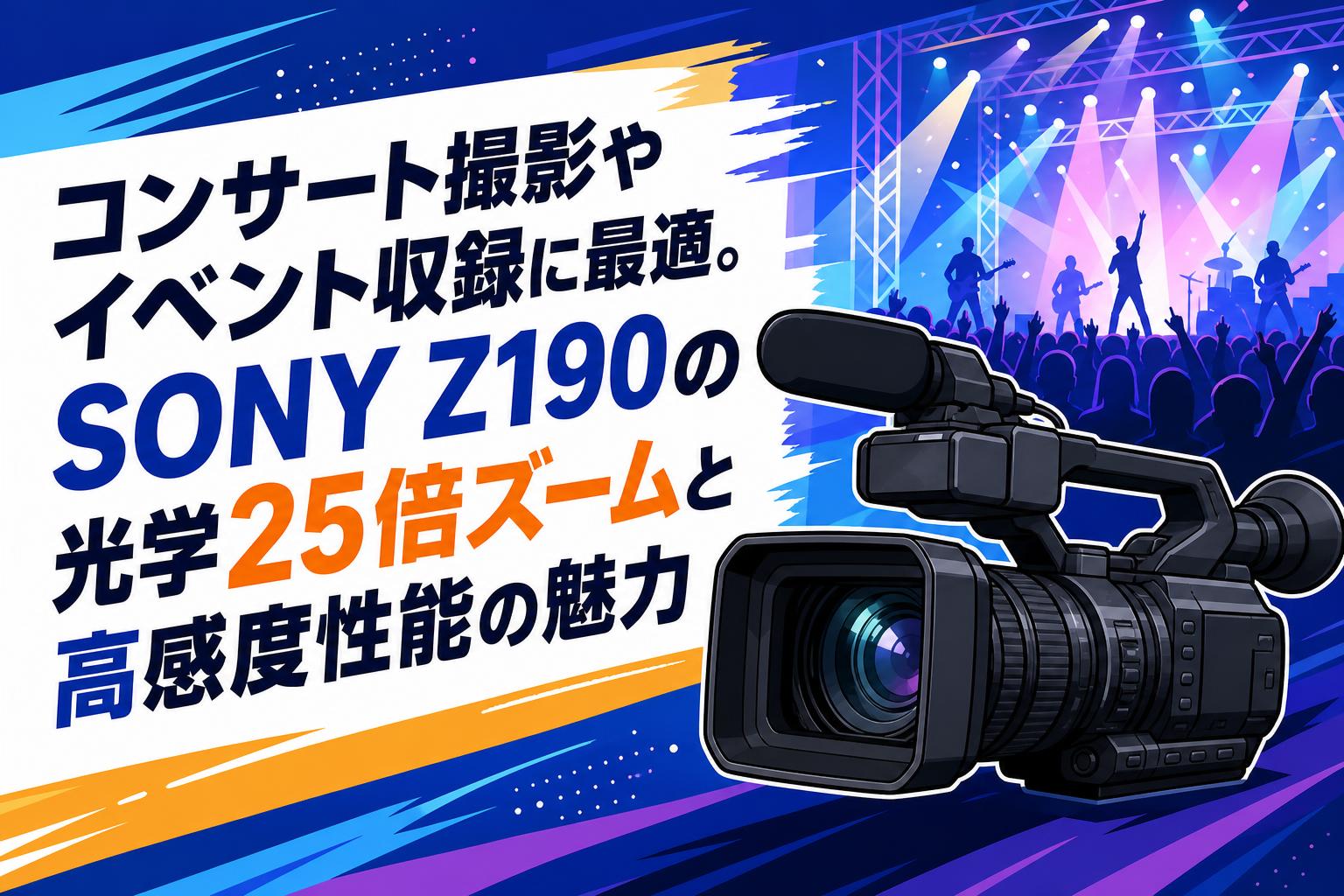 コンサート撮影やイベント収録に最適。SONY Z190の光学25倍ズームと高感度性能の魅力