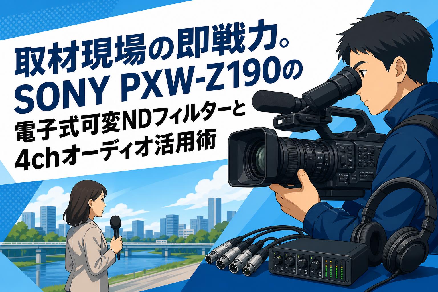 取材現場の即戦力。SONY PXW-Z190の電子式可変NDフィルターと4chオーディオ活用術