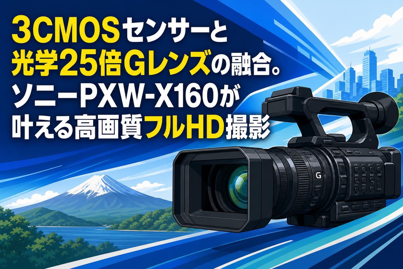 3CMOSセンサーと光学25倍Gレンズの融合。ソニーPXW-X160が叶える高画質フルHD撮影