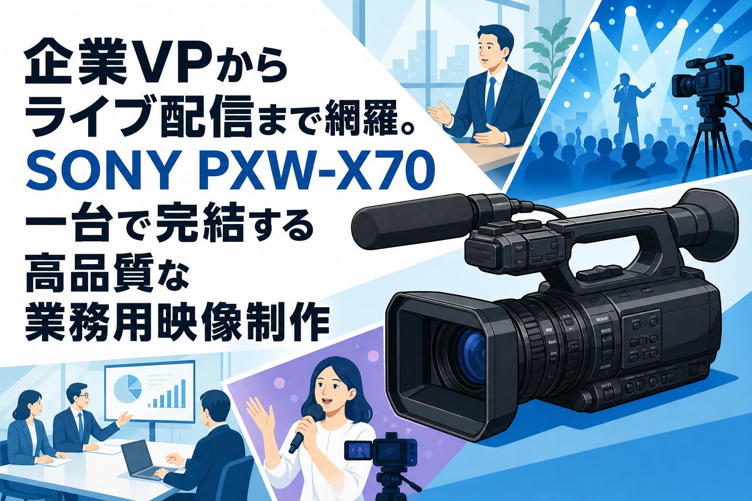 企業VPからライブ配信まで網羅。SONY PXW-X70一台で完結する高品質な業務用映像制作