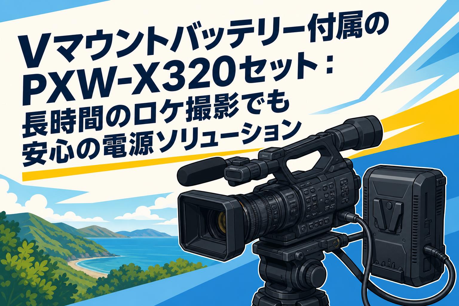 Vマウントバッテリー付属のPXW-X320セット：長時間のロケ撮影でも安心の電源ソリューション
