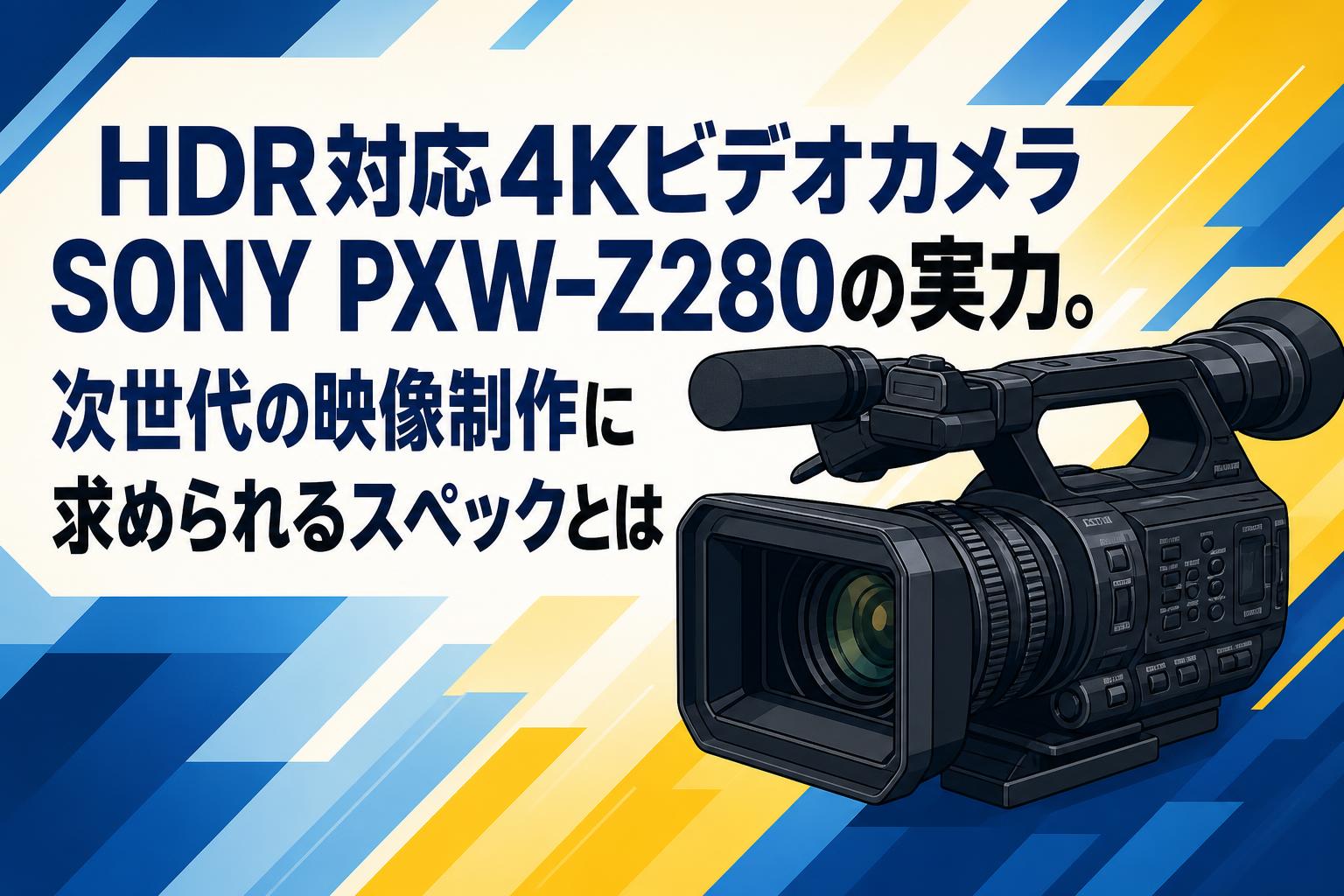 HDR対応4KビデオカメラSONY PXW-Z280の実力。次世代の映像制作に求められるスペックとは