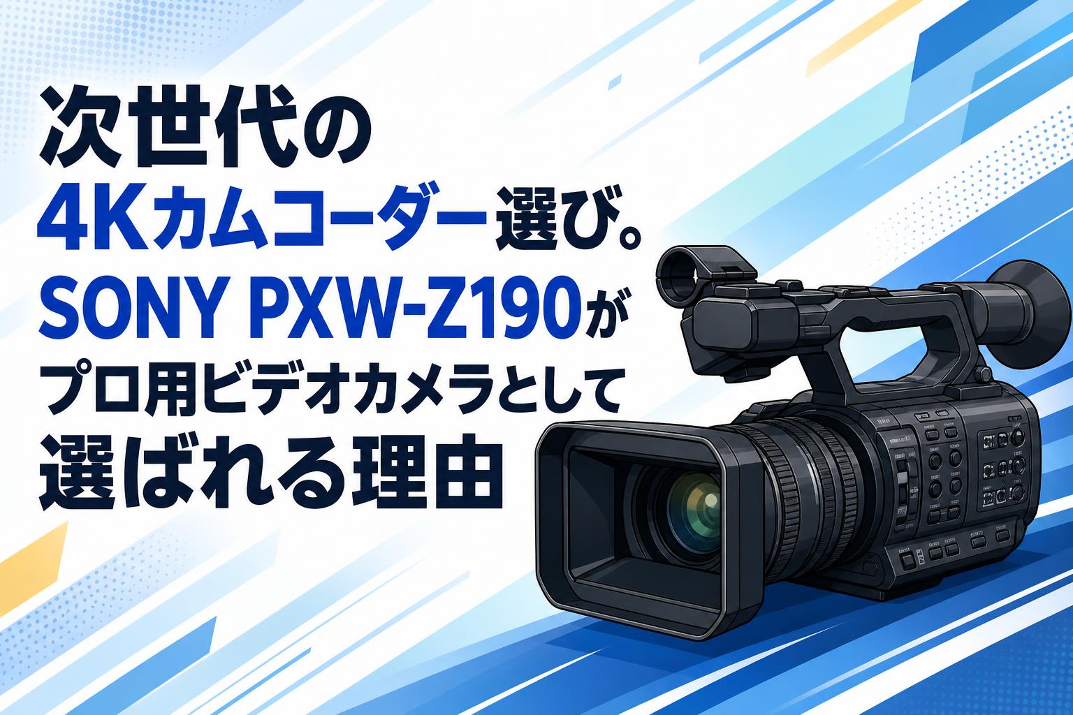 次世代の4Kカムコーダー選び。SONY PXW-Z190がプロ用ビデオカメラとして選ばれる理由