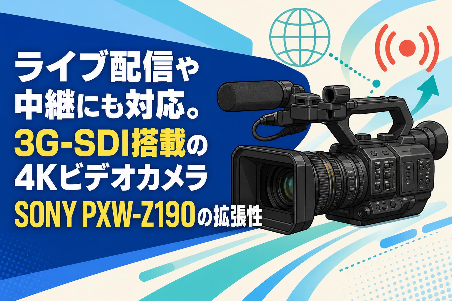 ライブ配信や中継にも対応。3G-SDI搭載の4KビデオカメラSONY PXW-Z190の拡張性