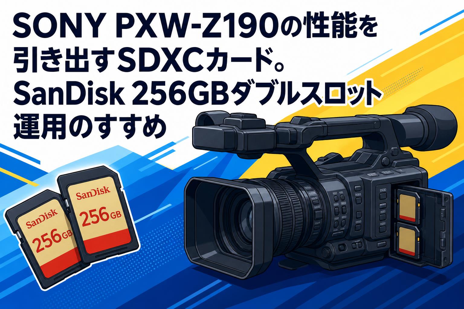 SONY PXW-Z190の性能を引き出すSDXCカード。SanDisk 256GBダブルスロット運用のすすめ