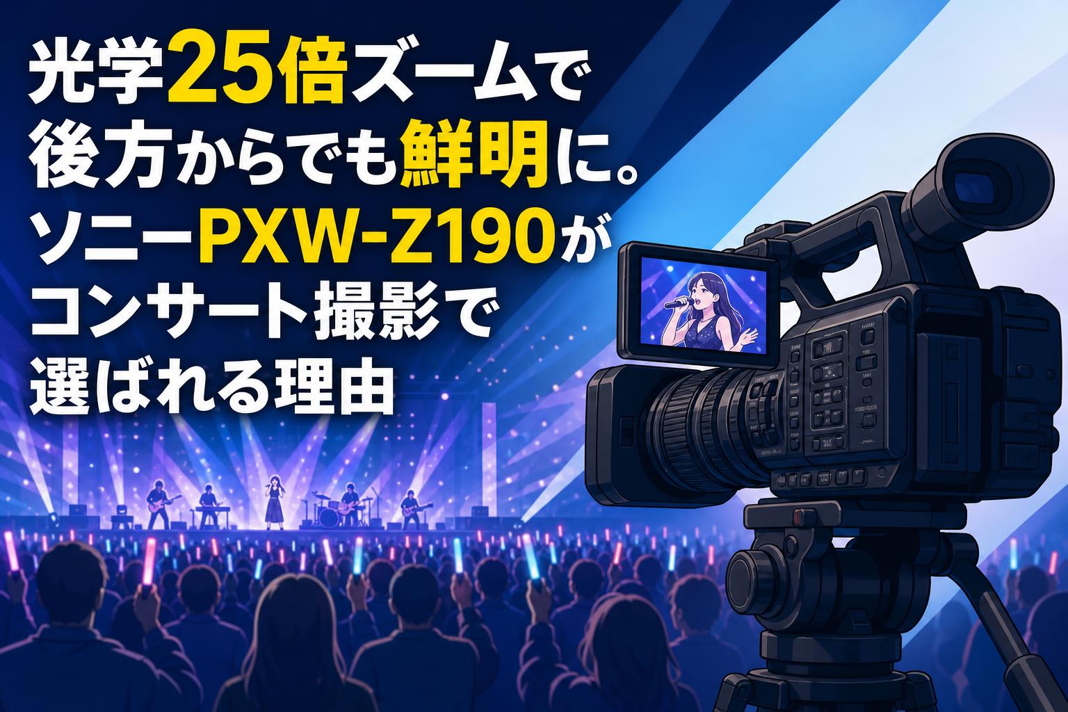 光学25倍ズームで後方からでも鮮明に。ソニーPXW-Z190がコンサート撮影で選ばれる理由