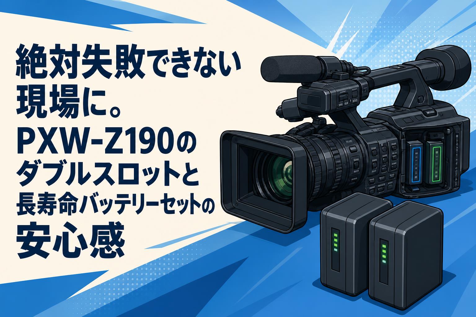 絶対失敗できない現場に。PXW-Z190のダブルスロットと長寿命バッテリーセットの安心感