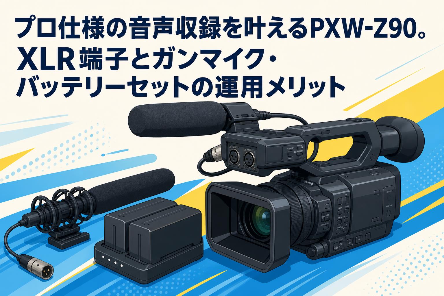 プロ仕様の音声収録を叶えるPXW-Z90。XLR端子とガンマイク・バッテリーセットの運用メリット