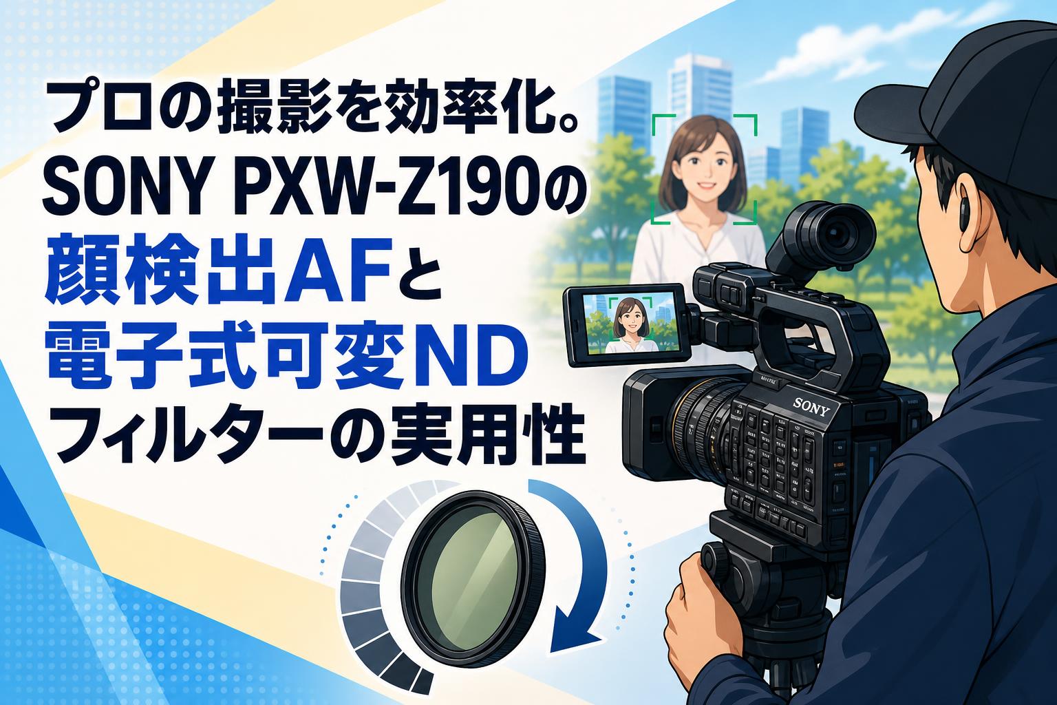 プロの撮影を効率化。SONY PXW-Z190の顔検出AFと電子式可変NDフィルターの実用性