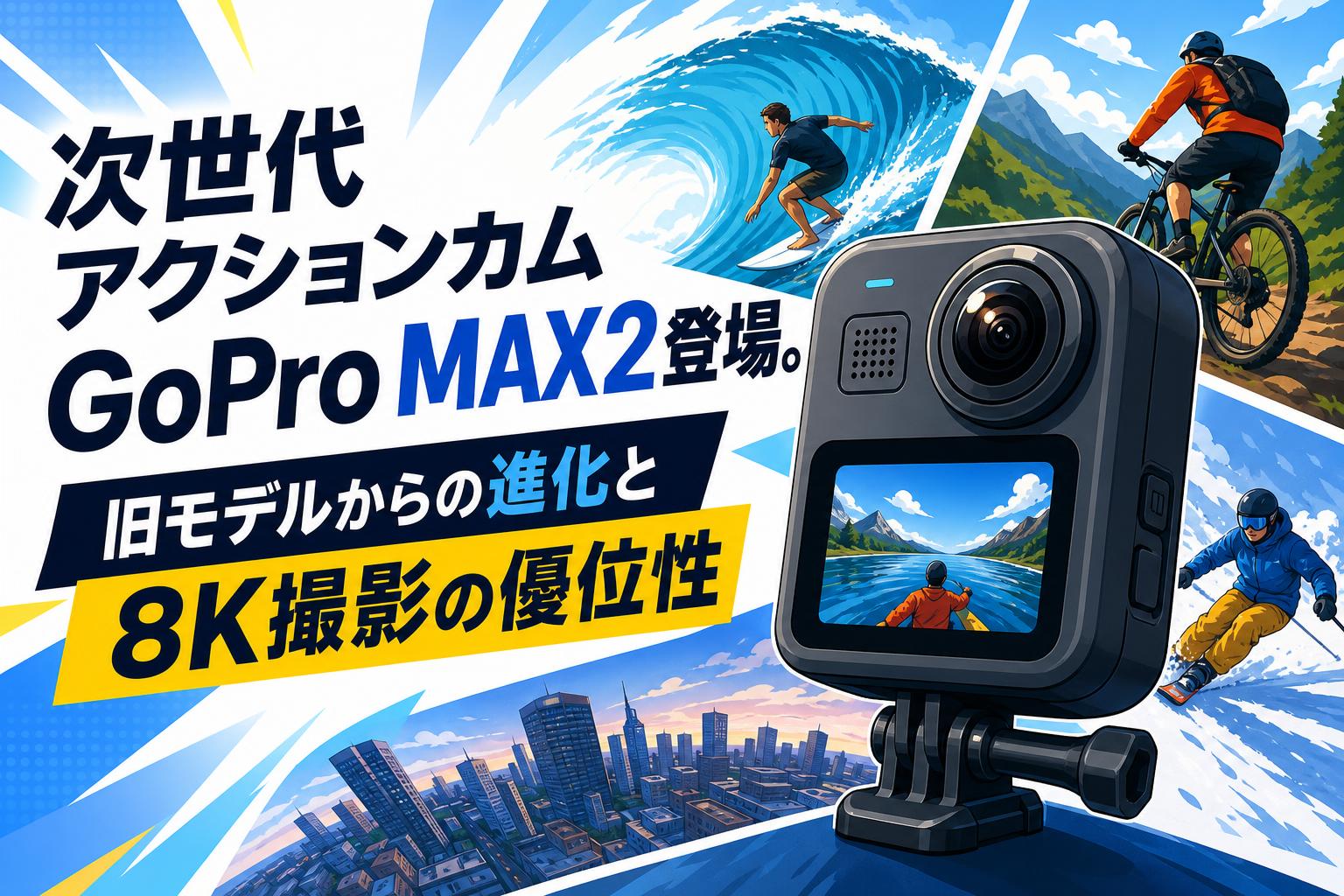 次世代アクションカムGoPro MAX2登場。旧モデルからの進化と8K撮影の優位性