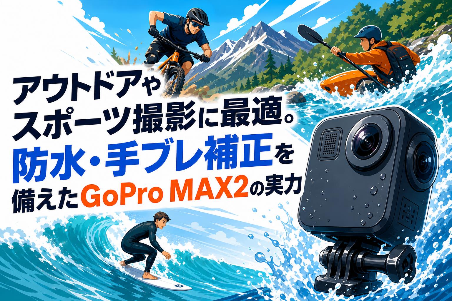 アウトドアやスポーツ撮影に最適。防水・手ブレ補正を備えたGoPro MAX2の実力