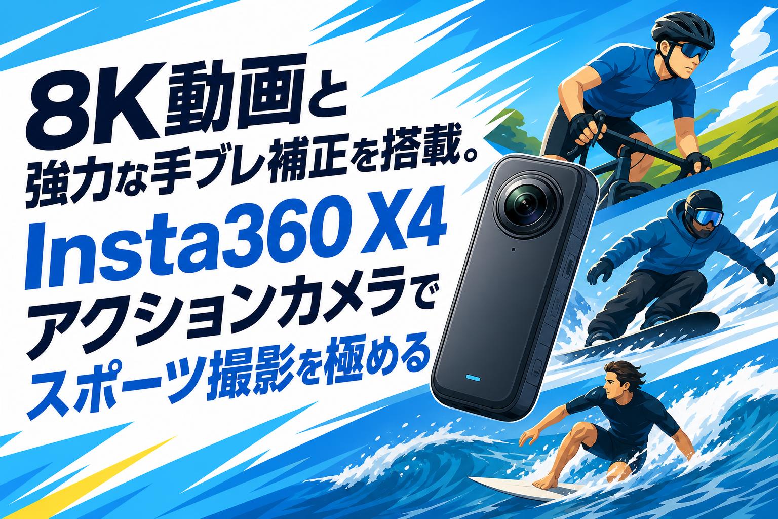 8K動画と強力な手ブレ補正を搭載。Insta360 X4アクションカメラでスポーツ撮影を極める