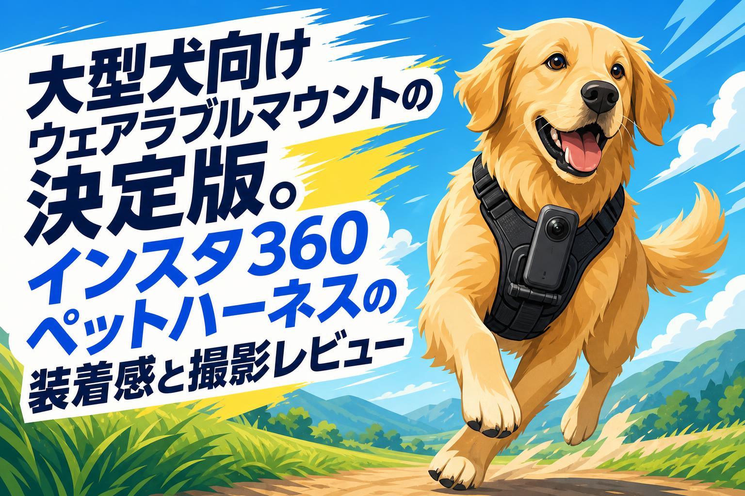 大型犬向けウェアラブルマウントの決定版。インスタ360ペットハーネスの装着感と撮影レビュー