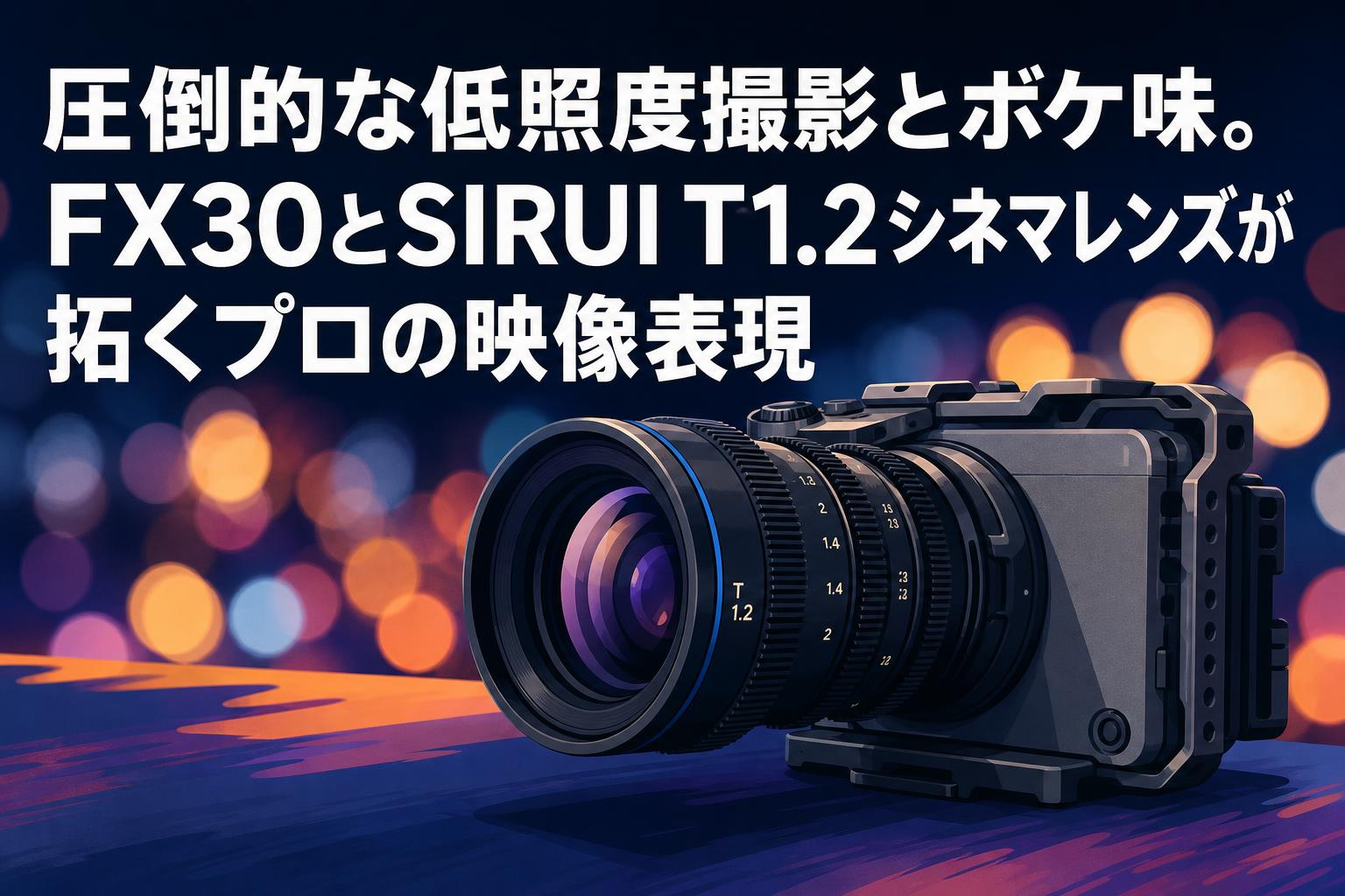 圧倒的な低照度撮影とボケ味。FX30とSIRUI T1.2シネマレンズが拓くプロの映像表現
