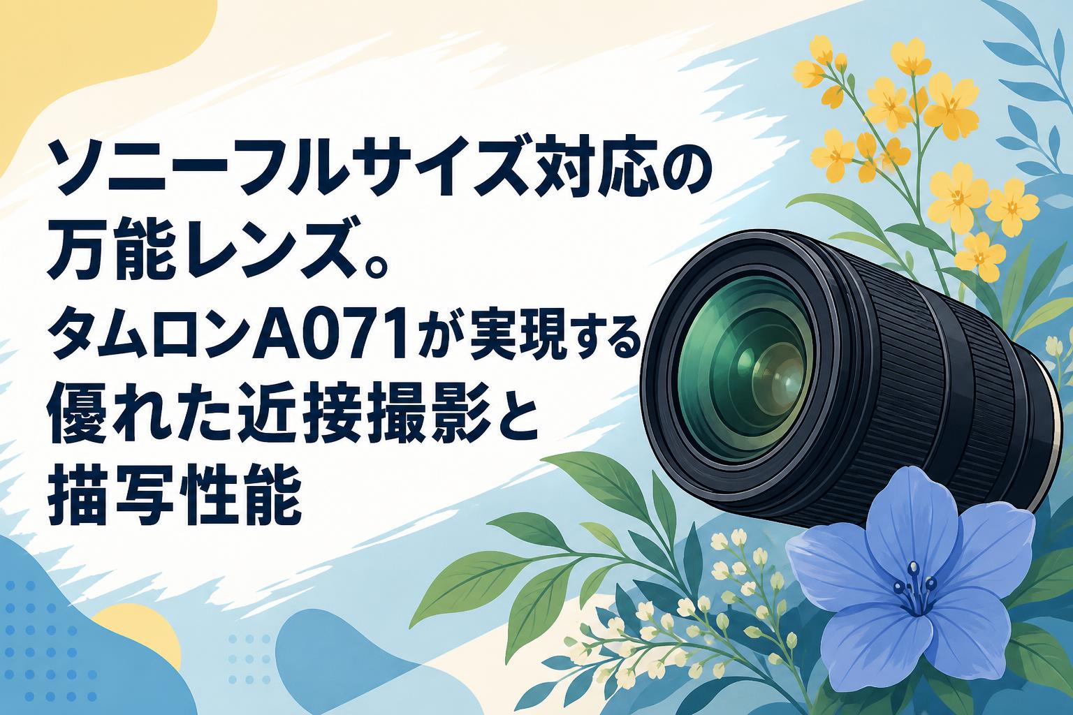 ソニーフルサイズ対応の万能レンズ。タムロンA071が実現する優れた近接撮影と描写性能
