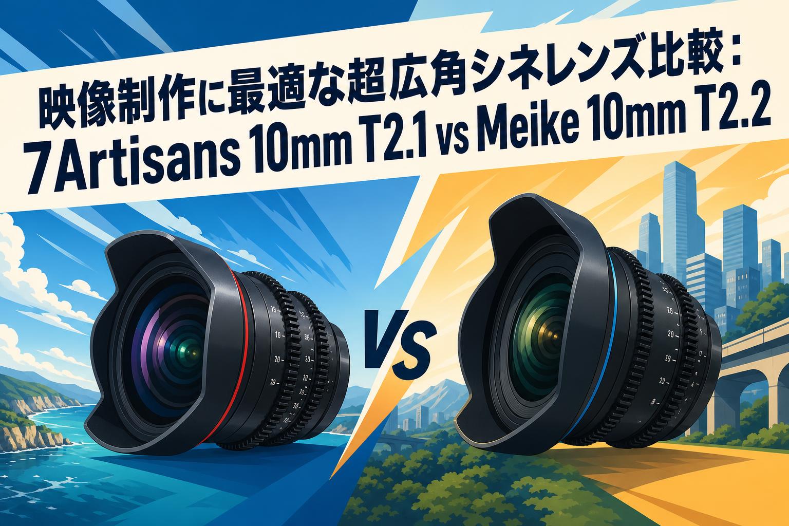 映像制作に最適な超広角シネレンズ比較：7Artisans 10mm T2.1 vs Meike 10mm T2.2