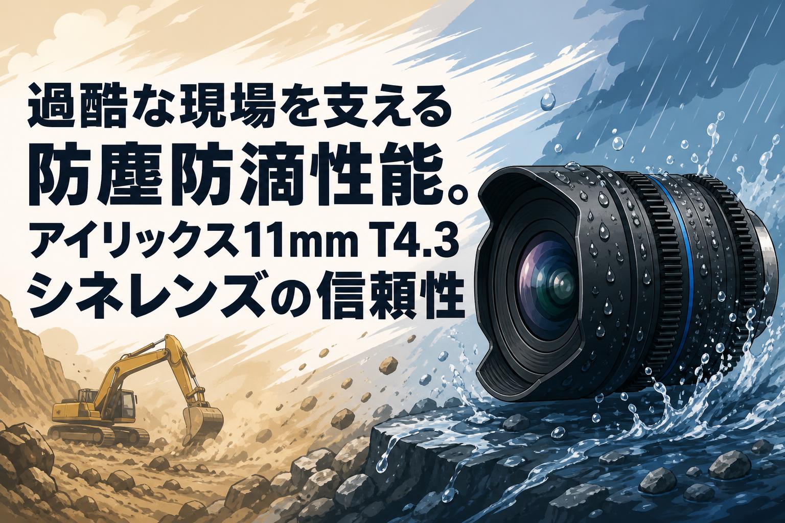 過酷な現場を支える防塵防滴性能。アイリックス11mm T4.3シネレンズの信頼性