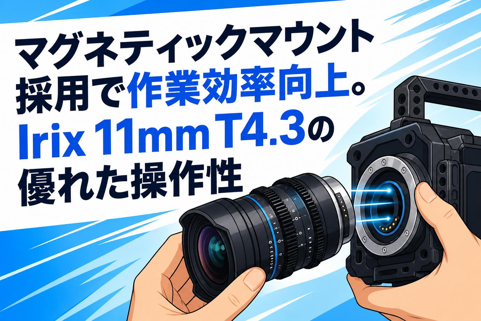 マグネティックマウント採用で作業効率向上。Irix 11mm T4.3の優れた操作性