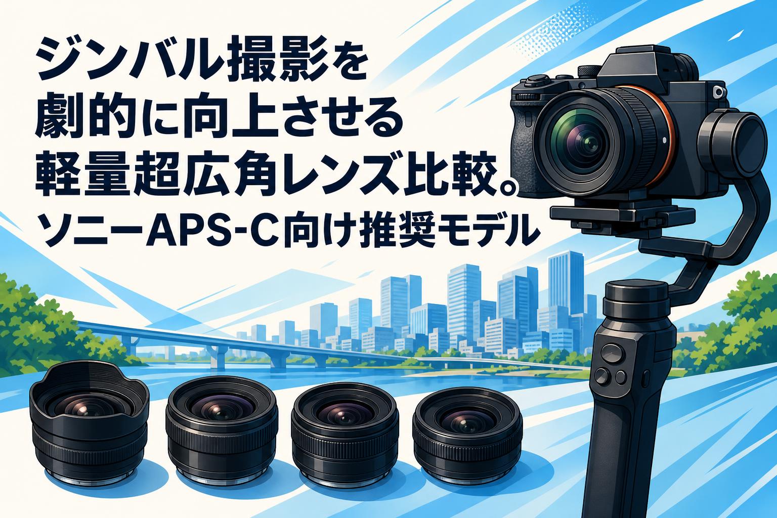 ジンバル撮影を劇的に向上させる軽量超広角レンズ比較。ソニーAPS-C向け推奨モデル